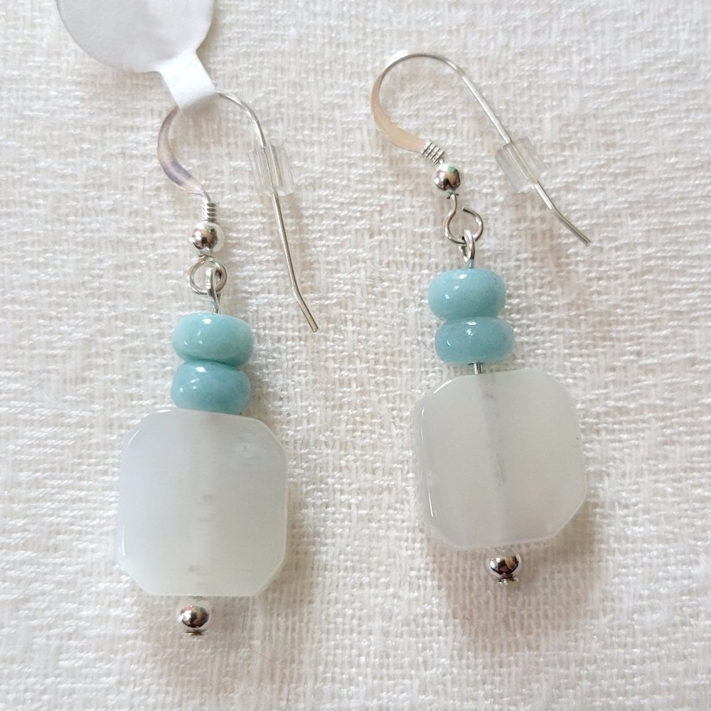 Moonstone and Amazonite Earrings